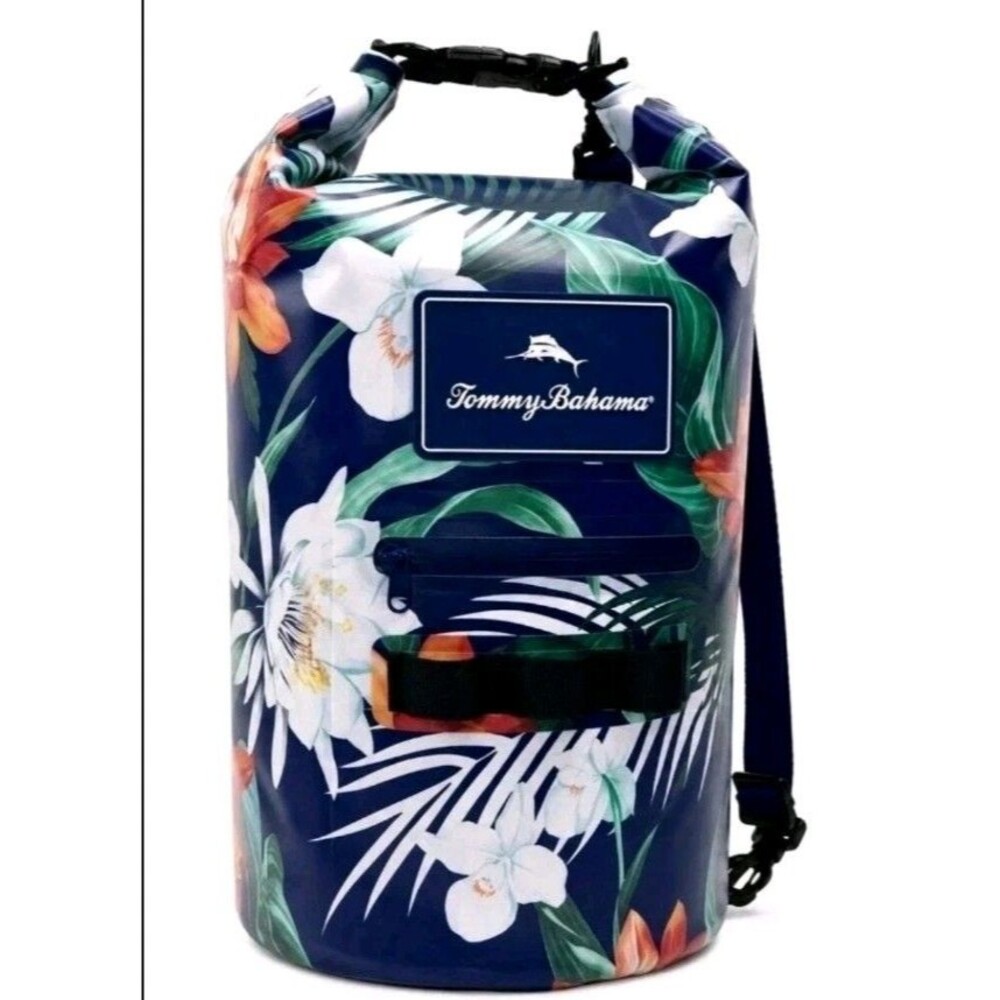 Tommy Bahama 20L Waterproof Dry Bag Dark Floral Beach Kayak Marine Backpack NWT